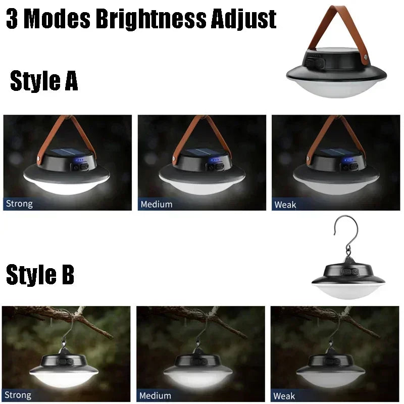 Solar High Power LED Camping Light 3 Modes Rechargeable Portable Lanterns Outdoor Emergency BBQ Waterproof Tent Lighting Lamp