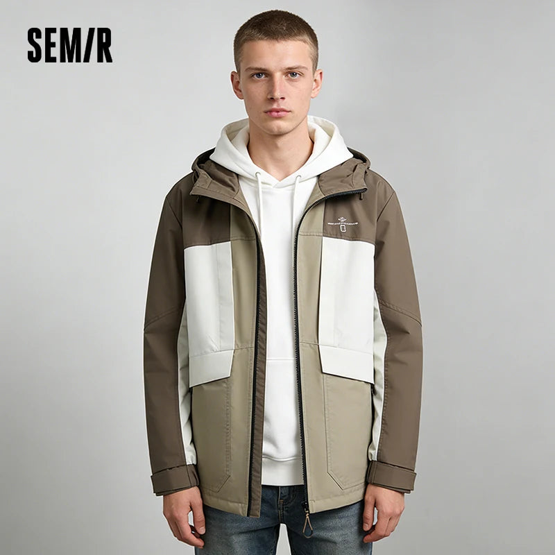 Semir Casual Functional Jacket Men 2026 Spring Waterproof Stain-Resistant Oilproof Couple Style Trendy Loose Outerwear