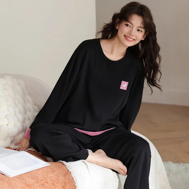 Pyjama Femme New 100% Cotton Sleepwear Women's Pajamas Set Spring Autumn Large Size Pajamas Woman Offer Lounge Home Clothes