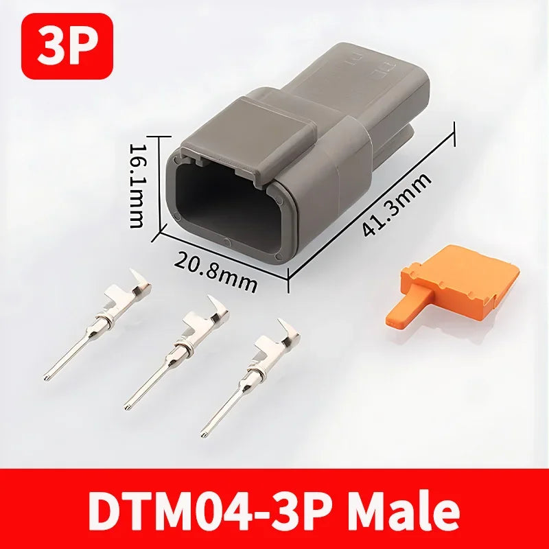 ឧបករណ៍ភ្ជាប់ស៊េរី Deutsch DTM ចំនួន 20 ឈុត 2/3/4/6/8/12 ម្ជុលប្រុស និងស្រី រួមមាន DTM04-2P DTM06-2S សម្រាប់រថយន្ត និងផ្លូវបិទផ្លូវ