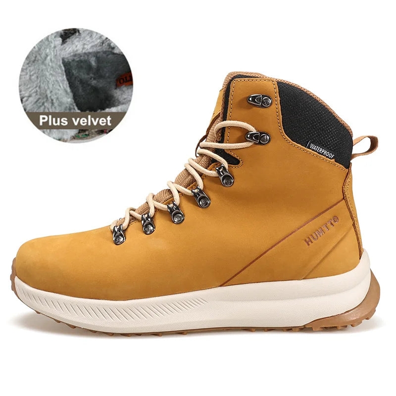 HUMTTO Winter Shoes for Men Waterproof Hiking Shoes Sports Climbing Trekking Boots Mens Luxury Designer Outdoor Sneakers Male