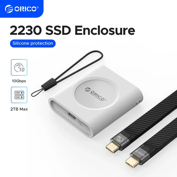 ORICO M.2 2230 NVMe SSD Enclosure USB3.2 Type C 10Gbps  Aluminum External with Silicone Protection for iPhone 15 Samsung WD SN75