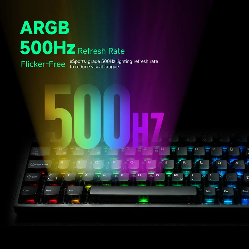 Akko MonsGeek FUN68 HE ISO Magnetic Keyboard 65% DE Layout Black Transparent Keycaps RT0.005mm 8K Polling Rate Gaming Keyboard