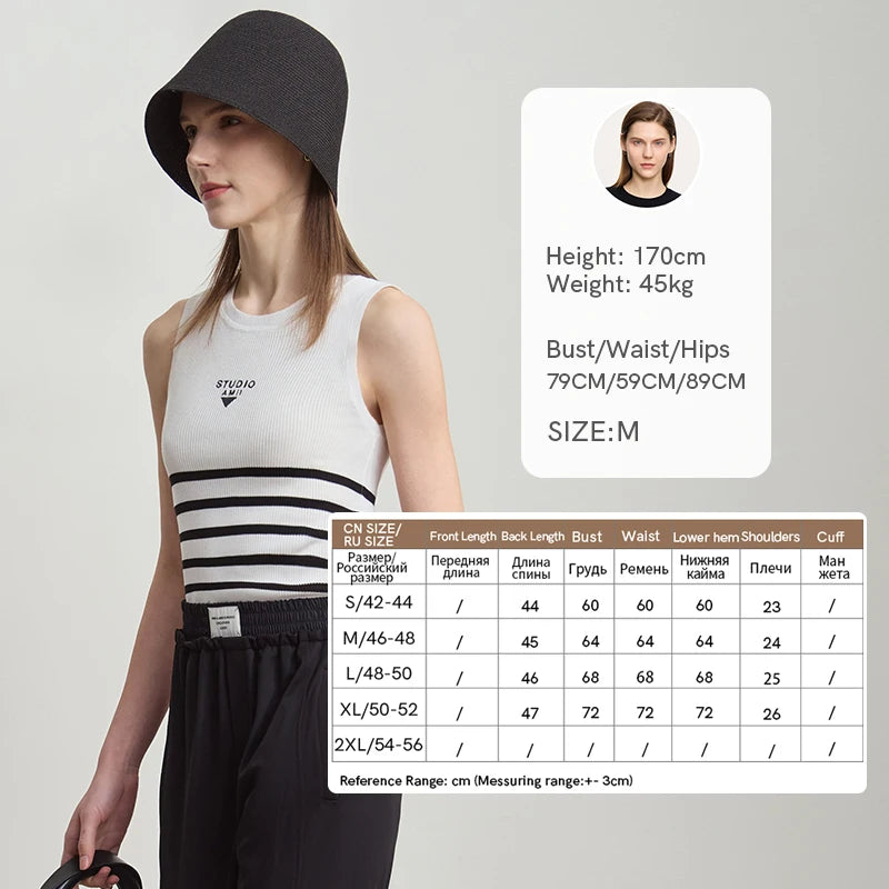 អាវកាក់រដូវក្តៅថ្មីរបស់ Amii Minimalist សម្រាប់ស្ត្រី កអាវរាងអក្សរ O ឆ្នូតៗ ប៉ាក់ពណ៌ ដៃអាវប៉ាក់ 12512036