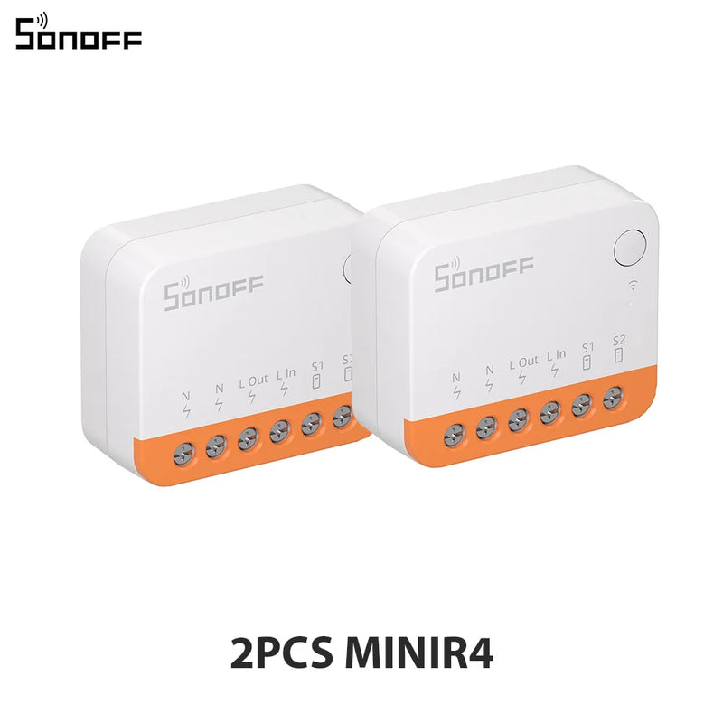 SONOFF MINIR4 Extreme WiFi Smart Switch 1-10PCS Tiny Size External Switch Control Detach Relay Mode via EWeLink Alexa Google