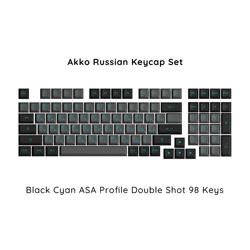 Akko Russian Keycap Set ASA/OEM/Cherry Profile 61 68 84 88 108 Keys Canned PBT Double Shot Mechanical Keyboard Cyrillic Keycaps