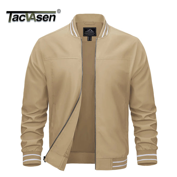 TACVASEN Mens Lightweight Waterproof Bike Jackets Windproof Warm Outdoor Jackets Spring Fall Zip Up Coat With Pockets