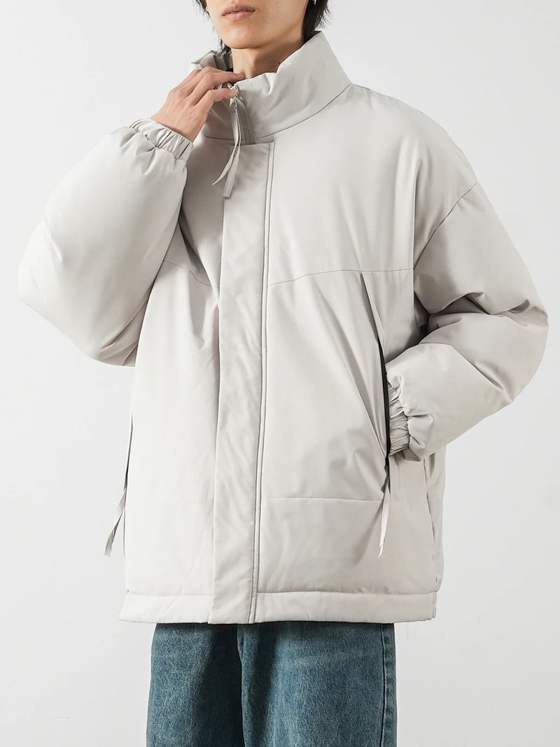 Dukeen Fashion Stand-Neck Men's Winter Coat Ticken Warm Zipper Cotton-Padded Clothes Windproof Waterproof Trend Couple's Jacket