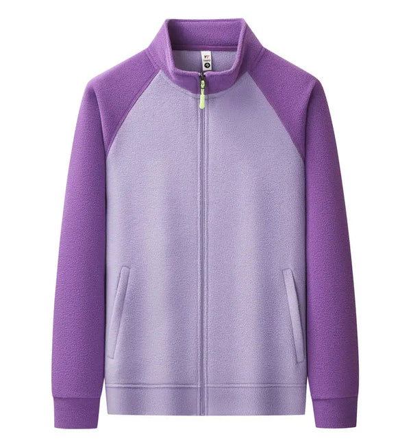2026 Custom-made polar fleece two-color stand-up collar hoodie with logo printing, autumn and winter new zipper work jacket
