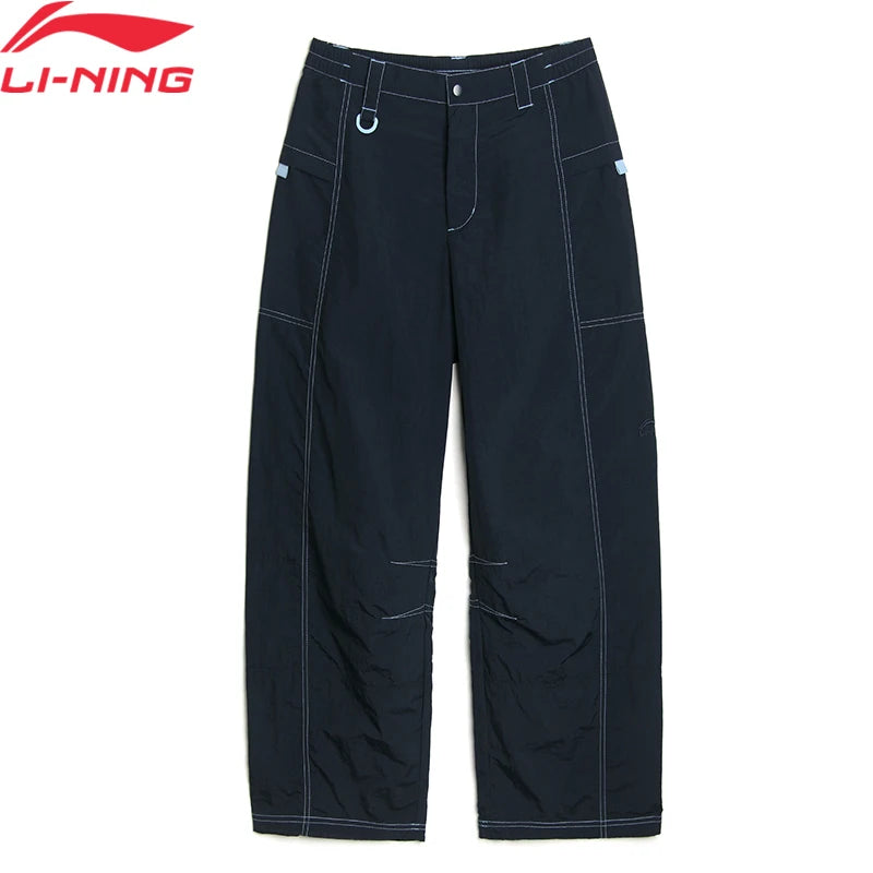 ខោជើងវែង Li-Ning សម្រាប់នារី រចនាបថកីឡា ត្បាញដោយប៉ូលីអាមីត ១០០% រលុង ស្រួលស្លៀក AKXV៤៧៦