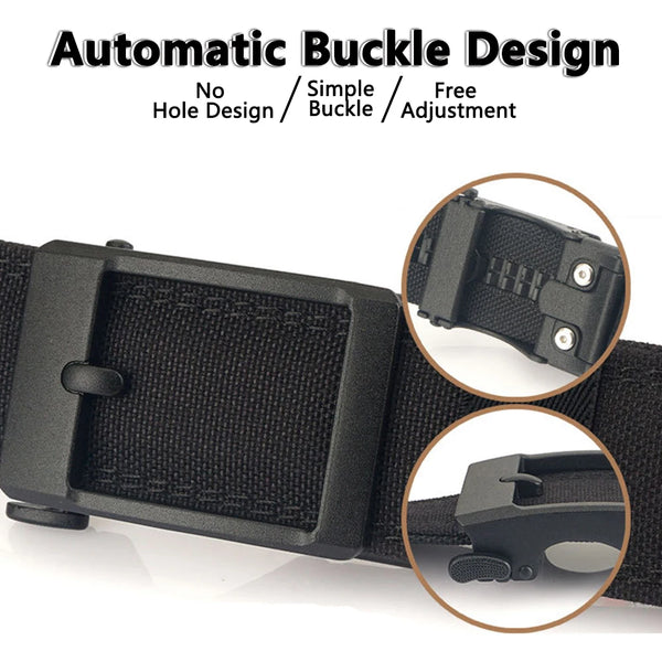 TUSHI Hard Thickened gun hanging double-layer nylon cloth tactical belt for Men versatile outdoor automatic buckle men's belt