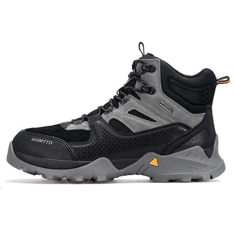 HUMTTO Leather Hiking Boots for Men Luxury Designer Waterproof Outdoor Shoes Climbing Trekking Sneakers Mens Safety Ankle Boots
