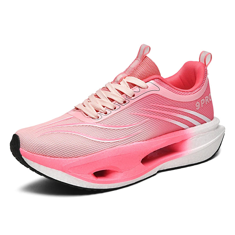 Men Women's breathable racing running shoes spring autumn soft-sole outdoor casual sports shoes thick-sole speed light sneakers