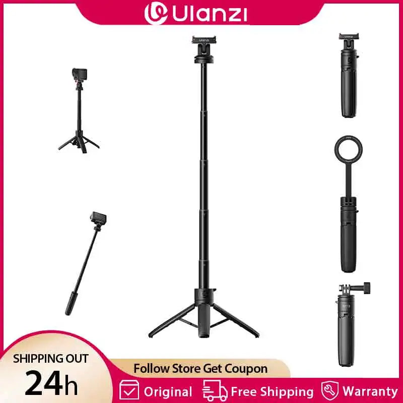 ជើងកាមេរ៉ា Ulanzi MT18 បើកដោយស្វ័យប្រវត្តិសម្រាប់ទូរស័ព្ទ iPhone DJI Action 6 Nano Gopro ជើងកាមេរ៉ាចល័តបួនជើង ជើងអាចពង្រីកបានប្រាំផ្នែក