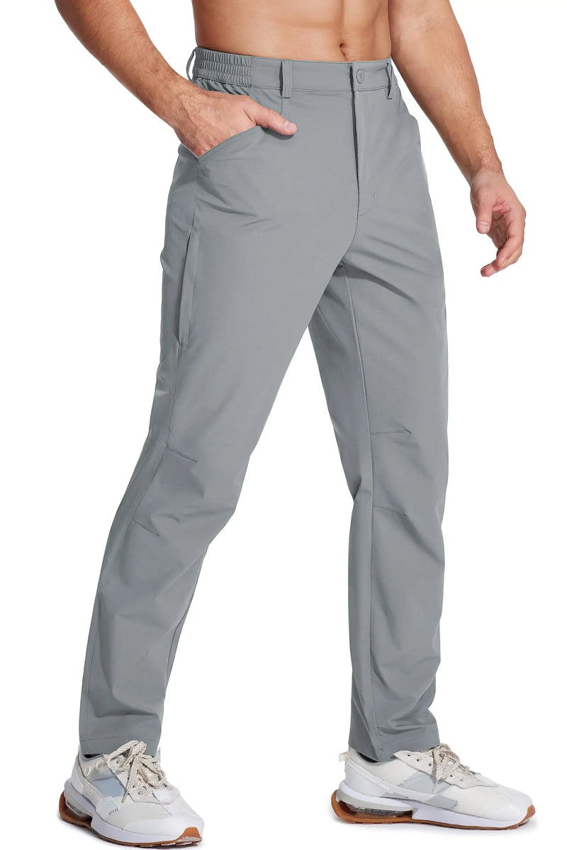 TACVASEN Mens Tactical Waterproof Work Fishing Straight Pants Lightweight Quick Dry Hiking Trousers Stretchy With Side Pockets