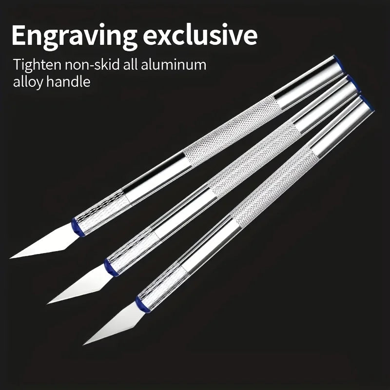 13pcs Sculpture Carving Knife Set,Aluminum Alloy Craft Knives Precision Blades,Manual Engraving Tool Kit,for Paper Cuttings.DIY