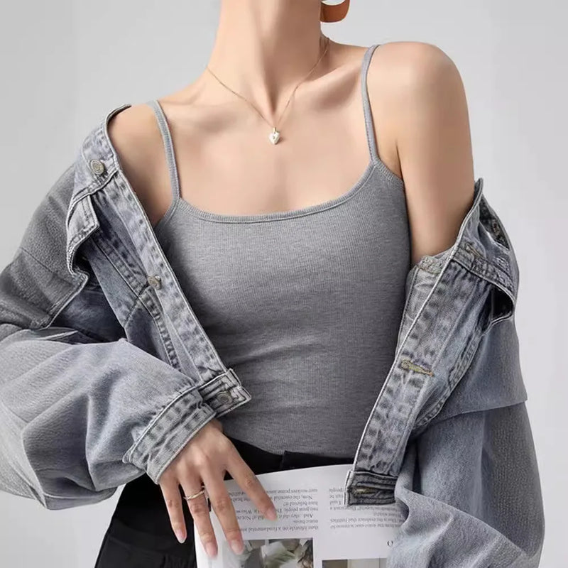 Modal Threaded Suspender Women's Summer Sleepwear Outer Small Vest Large Size Anti-light Inner Bottom Top One Piece Pajamas