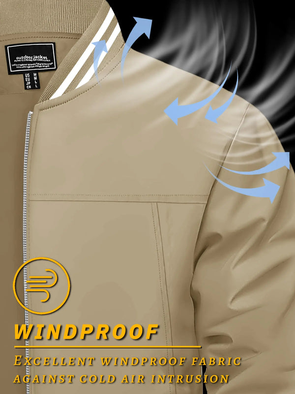 TACVASEN Mens Lightweight Waterproof Bike Jackets Windproof Warm Outdoor Jackets Spring Fall Zip Up Coat With Pockets