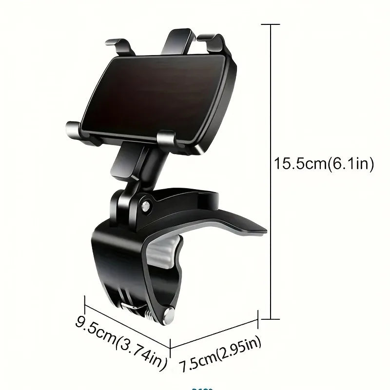 1pc 360° Rotating Car Phone Holder Suction & Adhesive Dashboard Mount ABS Stable Hands-Free Navigation Car Accessory.