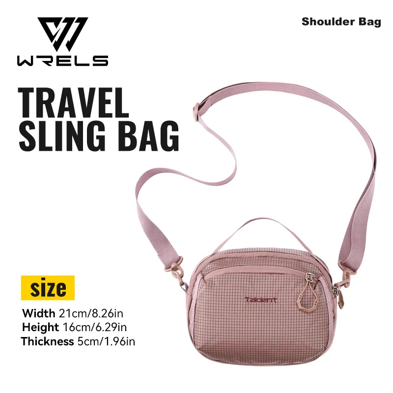 WRELS Single Bag Waterproof Crossbody Sling Bag Lightweight Adjustable Small Shoulder Purse Men Women Sports Travel Handbags