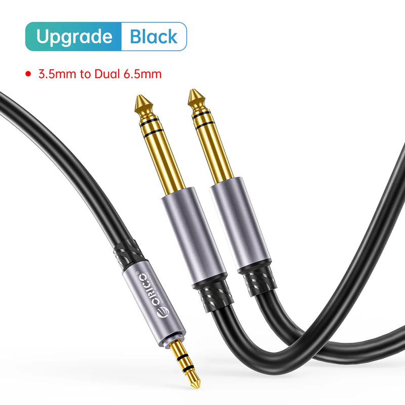 ORICO 3.5mm to 6.35mm Audio Cable 1/8 to 1/4 Stereo Cable Aux Cord Hi-Fi Sound Liquid Silicone for Guitar Amplifiers Laptop