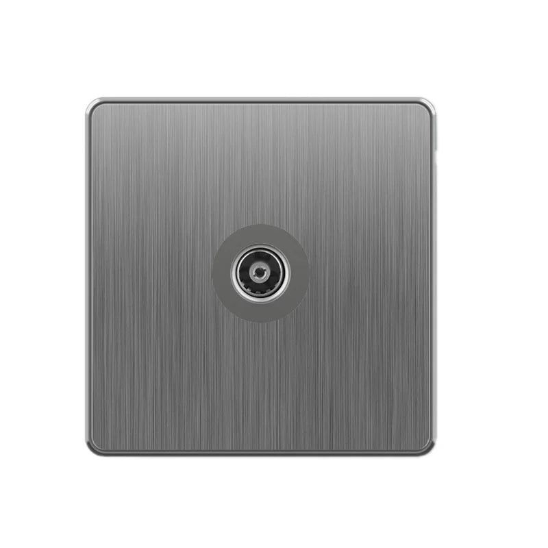 Nordic style large tilt plate grey 13A British standard electrical switch socket, universal wall dual socket with USB port 2.1A