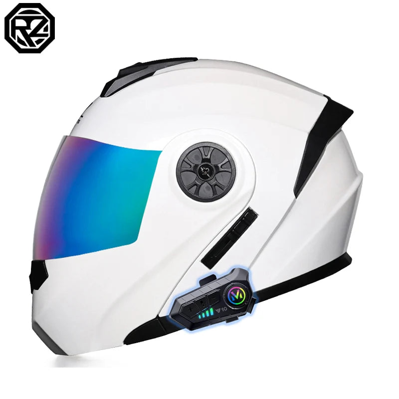 Motorcycle Bluetooth Full Face Helmet Men Women Safety Downhill Motocross Racing Modular Flip Up Helmet Casco Moto DOT Approved