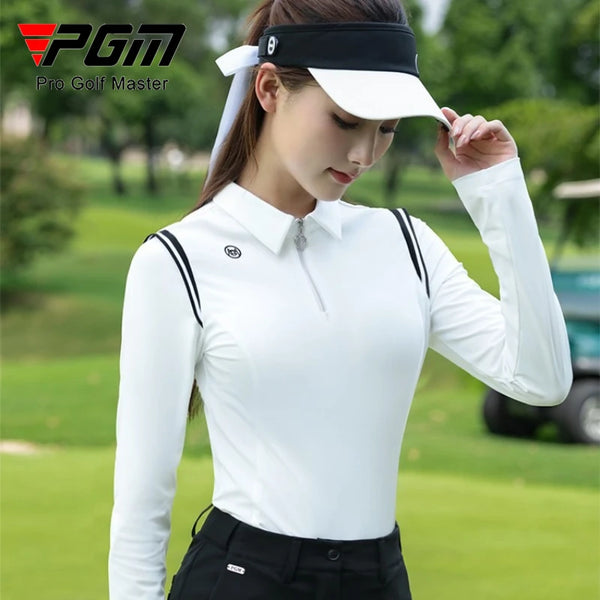 PGM Golf Women's Autumn Winter Long Sleeve Polo Shirt Top YF837