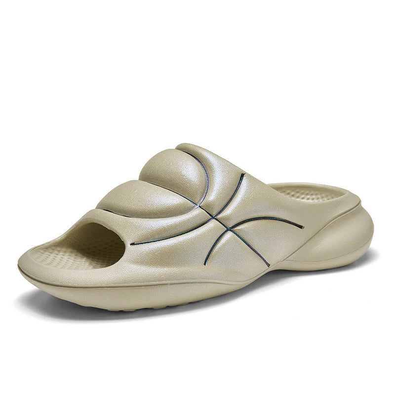 Basketball fluorescent slippers men's summer new outdoor soft soled comfortable beach shoes breathable fashion plus size sandals