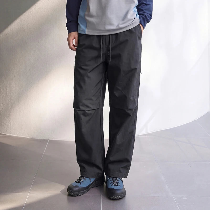 Semir Men Pants Elastic Waist Loose Straight Knee Pleat Outdoor Utility Cargo Casual Autumn Trousers Daily Wear 2026