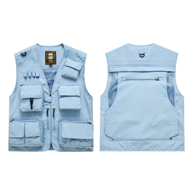 7XL New 15 Colors Multi-Pocket Breathable Outdoor Vest Custom Logo Vest Photography Workwear Vest Summer Reversible
