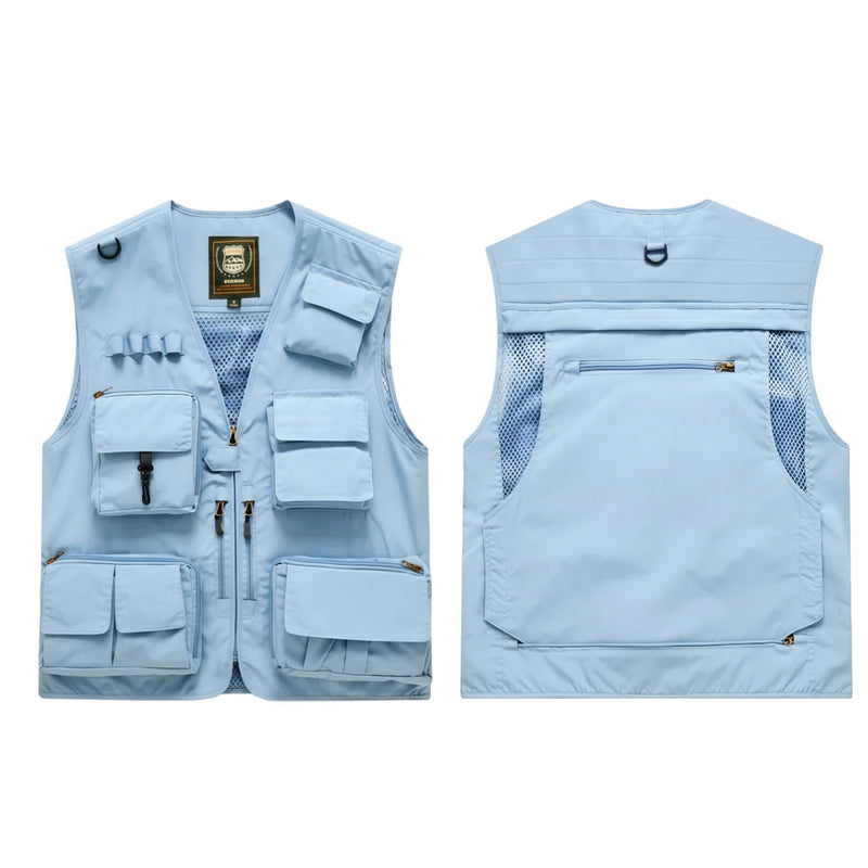 7XL New 15 Colors Multi-Pocket Breathable Outdoor Vest Custom Logo Vest Photography Workwear Vest Summer Reversible