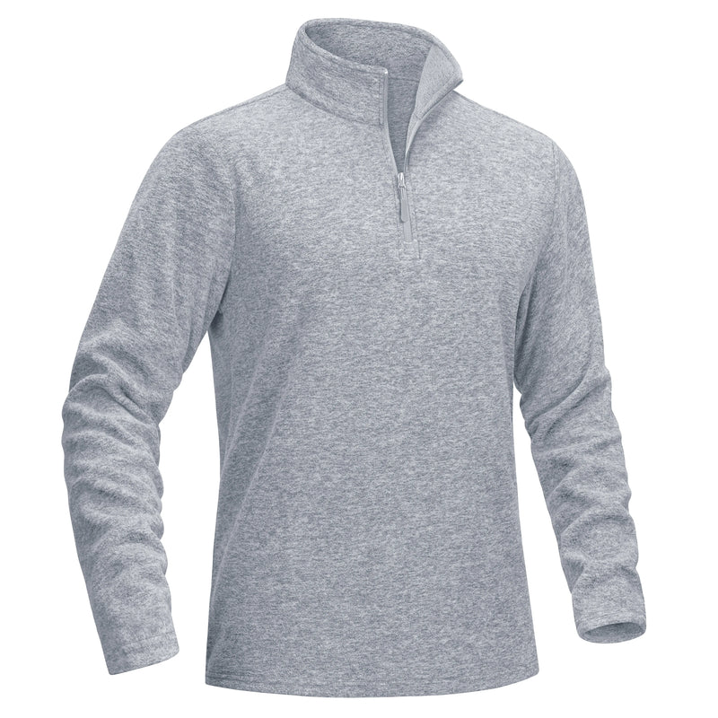 TACVASEN Men's Quarter Zip Up Fleece Pullover Warm Windproof Sweaters High Stand Collar Polyester Sweatshirts Fit Hike And Golf
