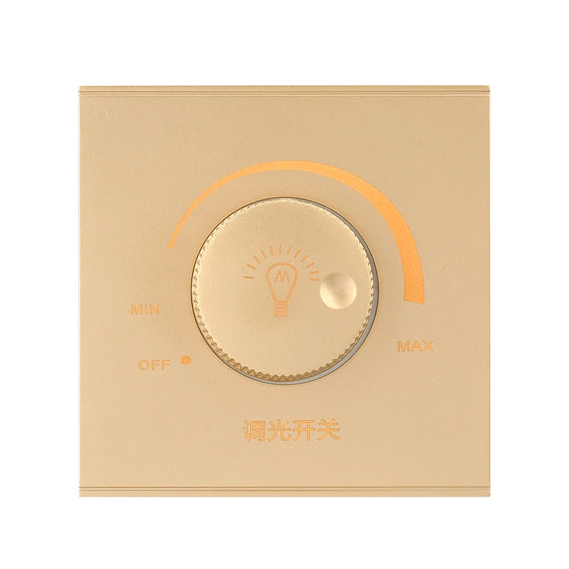 DepoGuye Wall-mounted LED dimmer on/off switch, dimming 15-300W, AC 220V-250V rotary dimmer switch, For dimmable LED lamps