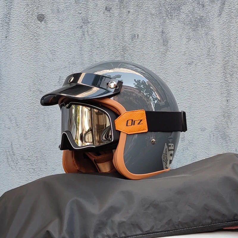 DOT Approved Retro Motorcycles Helmets 3/4 Open Face Helmet Moto Suitable For Men And Women