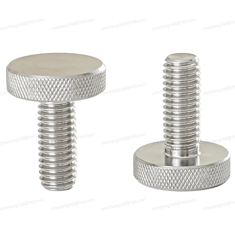 M3 M4 M5 M6 M8 M10 GB835 304 Stainless Steel Knurl Flat Round Head Hand Tighten Curtain Wall Glass Thumb Screw Bolt DIN653