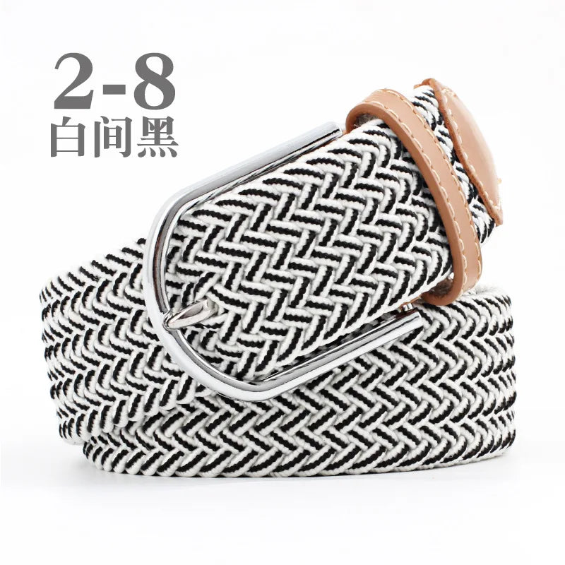 105cm Stretch Woven Belt, Unisex Canvas Belts Fashion Casual Student Belt Women Cinturon Male Waistband.