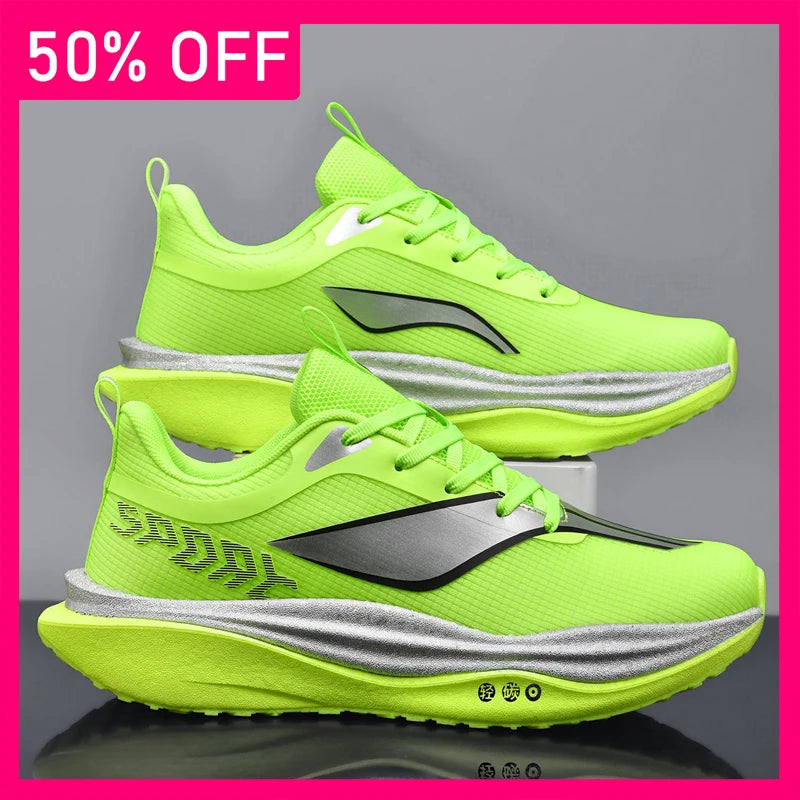 Unisex Sports Shoes Fashion Mesh Breathable Light Road Running Shoes Summer New Cushioning Anti Slip Thick Soled Training Shoes