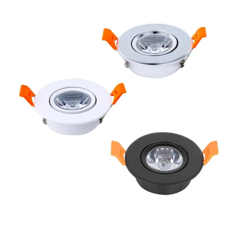 COOINJOY 3W DC 12V Aluminum LED Downlight 50mm Cutout Dimmable Recessed Ceiling Light Round Spot with Driver Cutout Installation