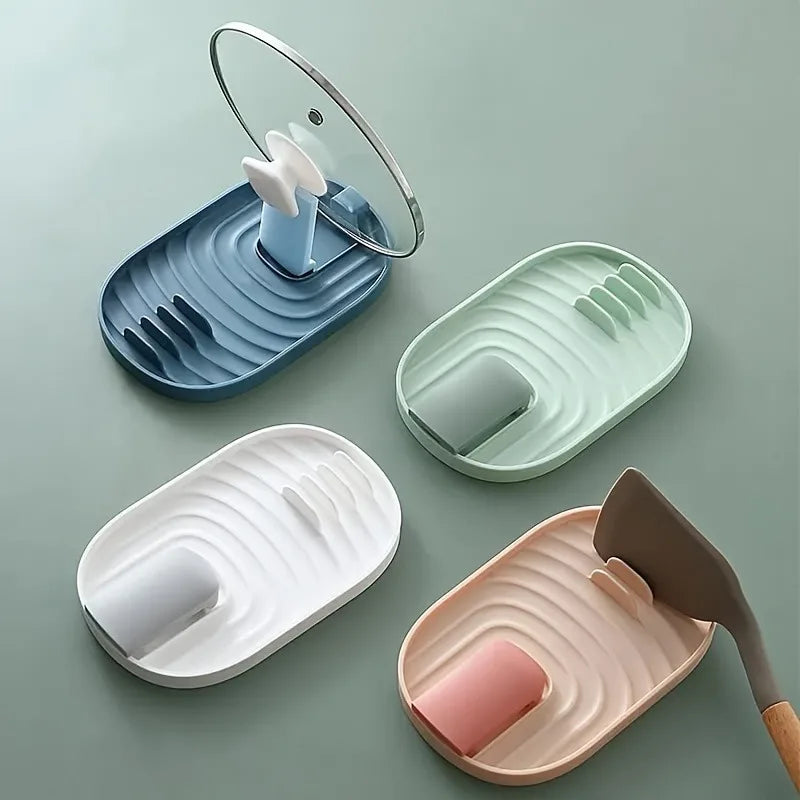 1pc Pot Lid Rack, Christmas Gift Foldable Spatula/Scoop Rack, Cutlery Organizer, Shelf Spoon Pad,Kitchen Storage Accessories.
