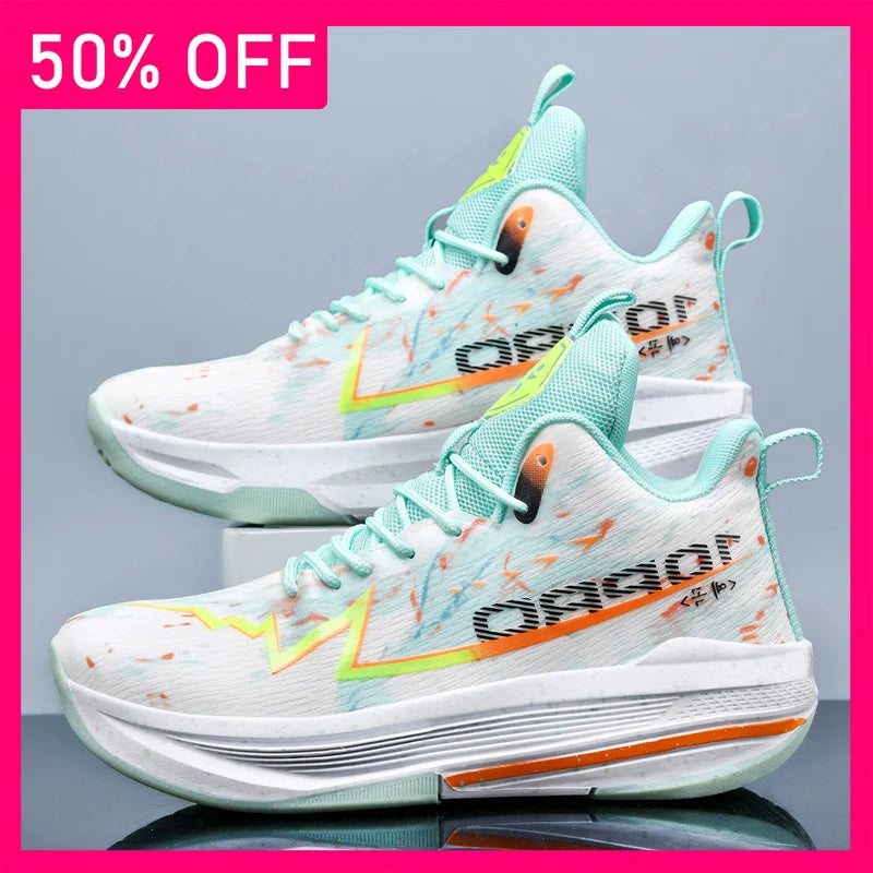 Unisex Basketball Shoes Breathable Mesh Outdoor Sports Competitions Running Shoes Spring Cushioning Rebound Basketball Boots