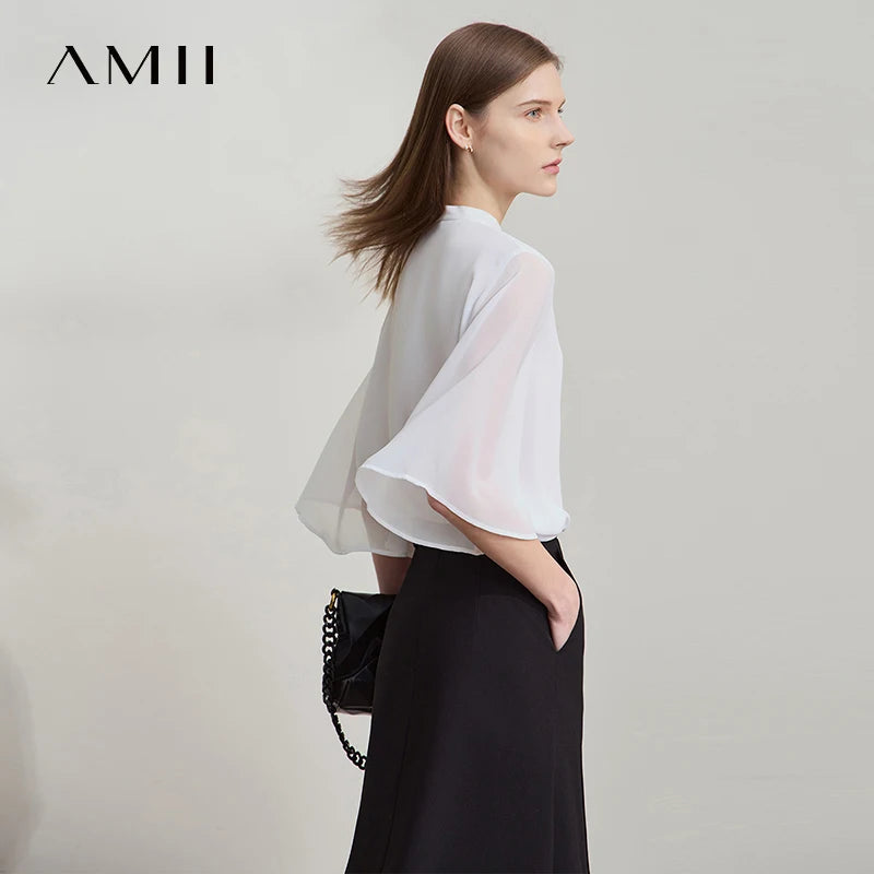 អាវ Amii កអាវបែប Minimalism សម្រាប់ស្ត្រី ឆ្នាំ២០២៦ រដូវក្តៅ ដៃអាវវែង រលុង ឆើតឆាយ ងាយស្រួលធ្វើដំណើរ លេខ ១២៥២២០៨៧