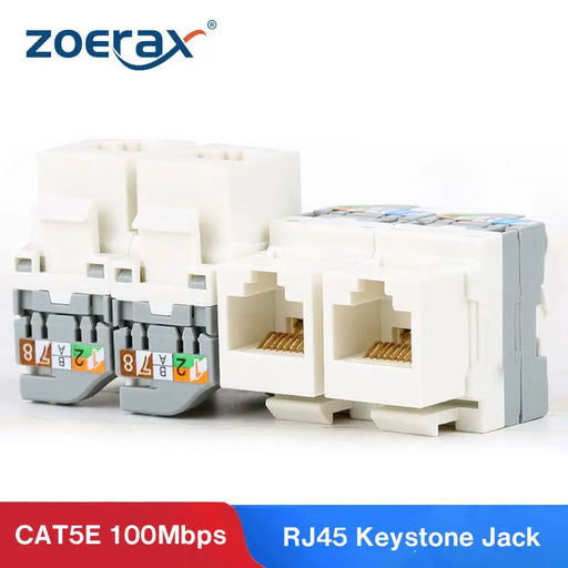 ZoeRax 5/10PCS Cat5e Cat6 RJ45 Keystone Jack Module Connector Network Coupler Ethernet Wall Jack No Punch Down Tool Required CAT5E