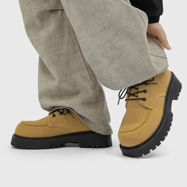 Men's Big Head American Retro Thick-Sole High Casual Shoes Four Season New Soft-Sole Non-Slip Outdoor Joker Sports Walking Shoes
