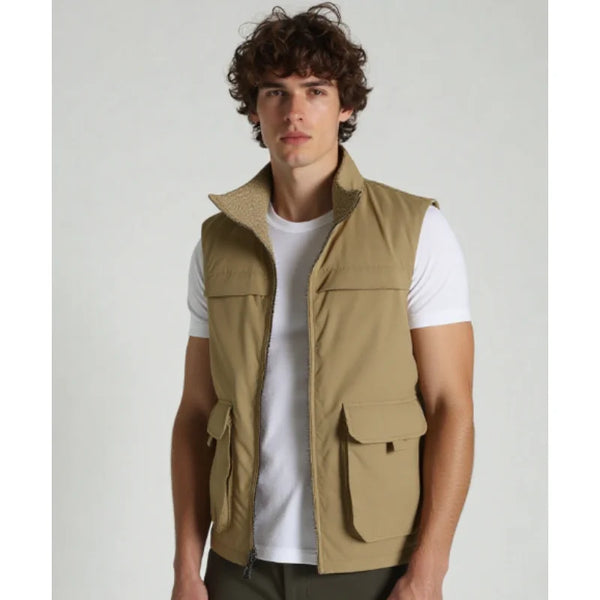Autumn and Winter Casual Workwear Double-Sided Vest Men's Waistcoat Casual Multi-Pocket Photography and Fishing Waistcoat