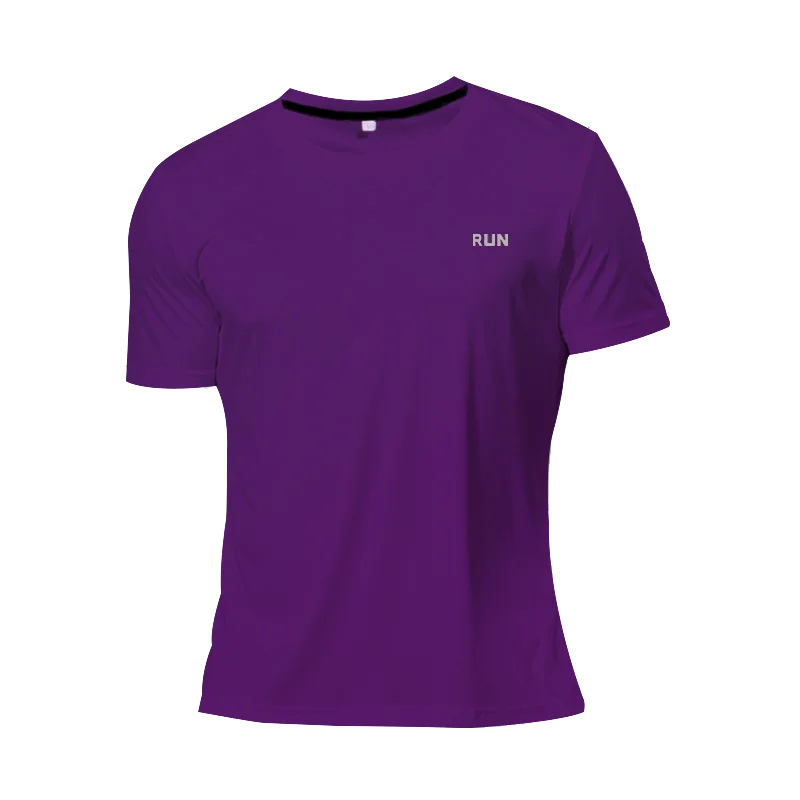 Men's Quick Dry Short Sleeve Sports T‑Shirt Moisture Wicking Round Neck Lightweight Gym Running Training Athletic Exercise Top