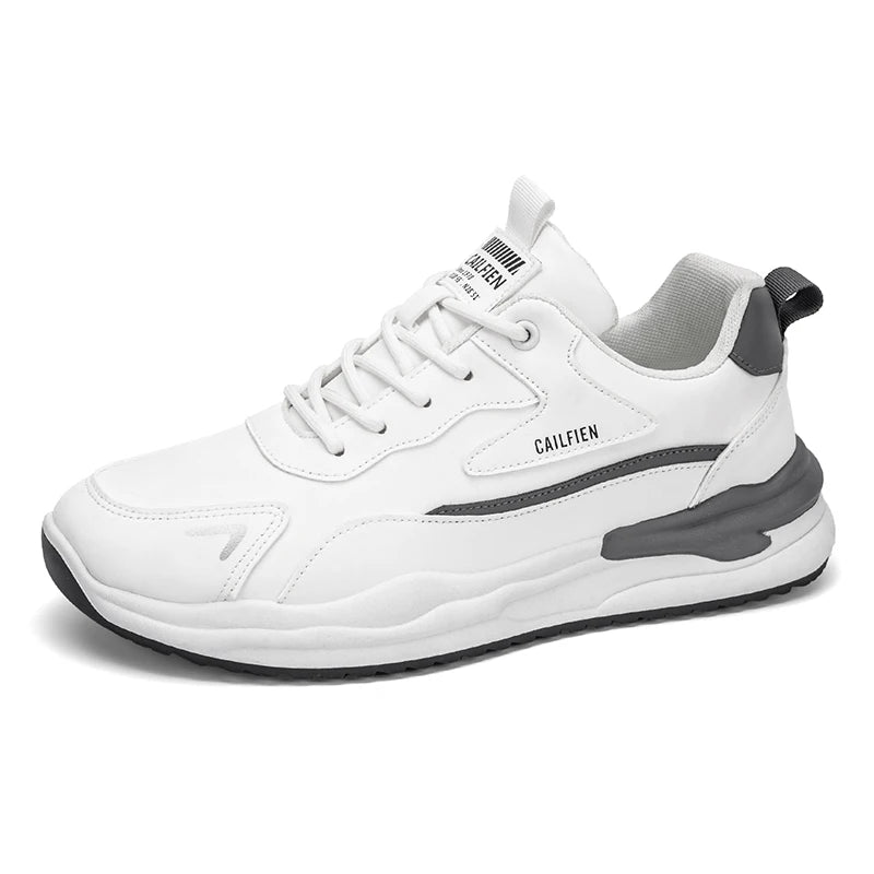Mens Running Shoes 2025 Autumn New High-end White Thick Soled Sneakers Breathe Cushioning Outdoor Street Casual Sneakers for Men