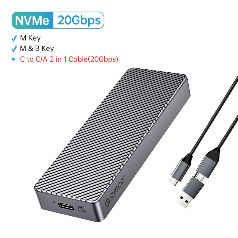 ORICO 40Gbps M.2 NVMe SSD Enclosure USB4 PCIe3.0x4 USB C Aluminum External Adapter Compatible with Thunderbolt 3 4 Tool Free