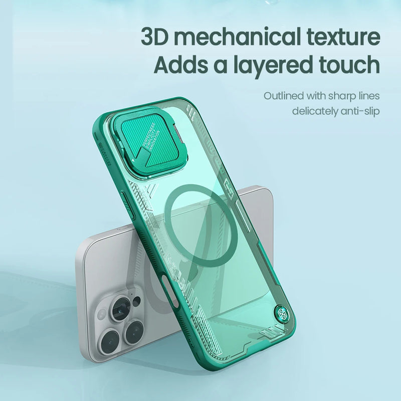 Nillkin For iPhone 16 Pro Max Magsafe Case Iceblade Prop Eco-friendly Shockproof Back Cover With Lens Stand For iPhone 16/16 Pro