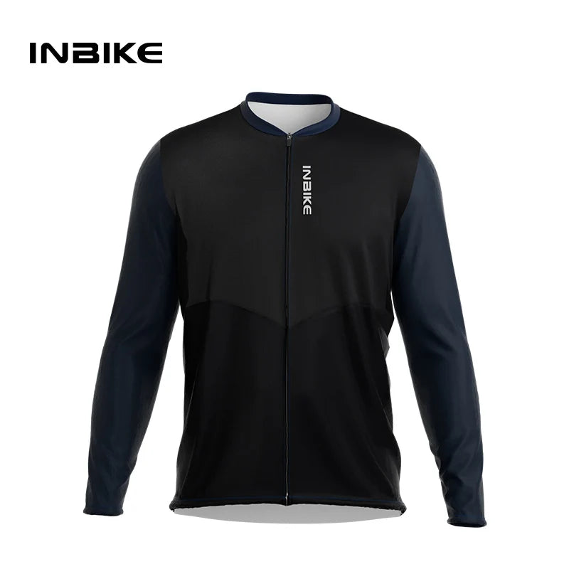 INBIKE Men's Cycling Long Sleeve Jersey Wide Plus Size MTB Bicycle T-Shirts Spring  And Autumn Mountain Road Bike Riding Clothes